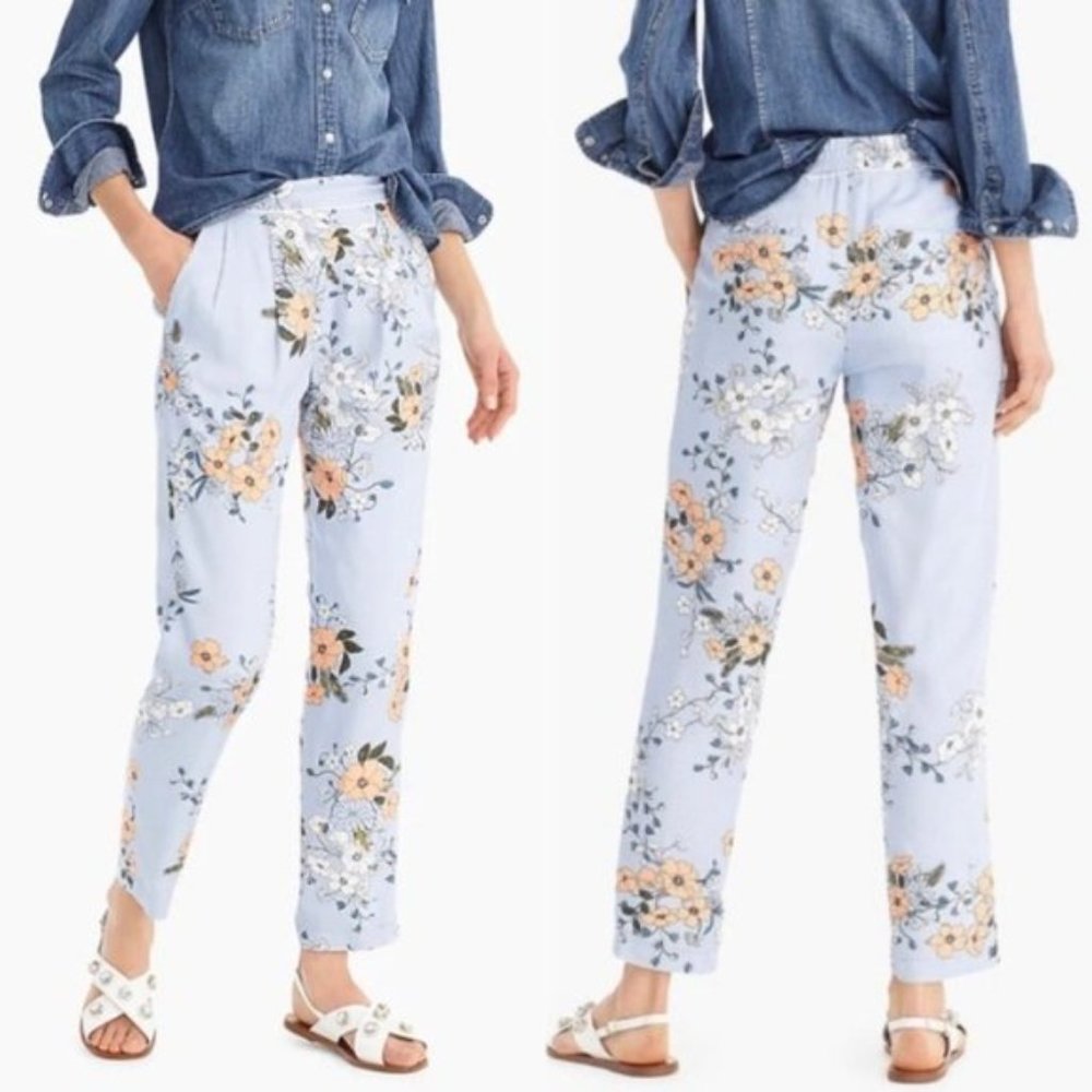 J. Crew High Rise Pant in Garden Floral
